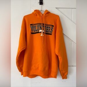 Hanes University Of Tennessee Volunteers Hoodie Orange Spell Out Fleece Logo